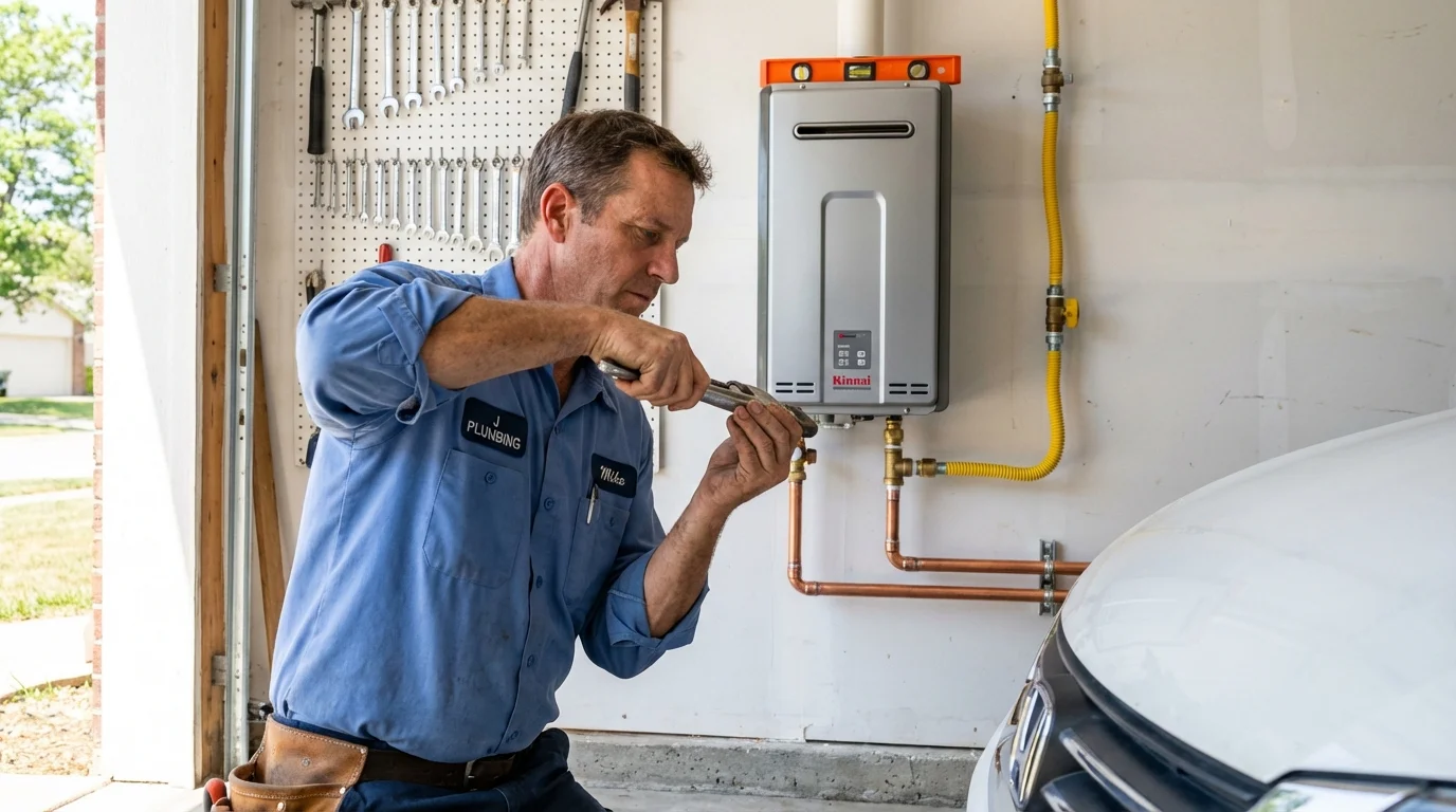 Tankless water heater installation by a Johns Plumbing LLC plumber in Minnetonka